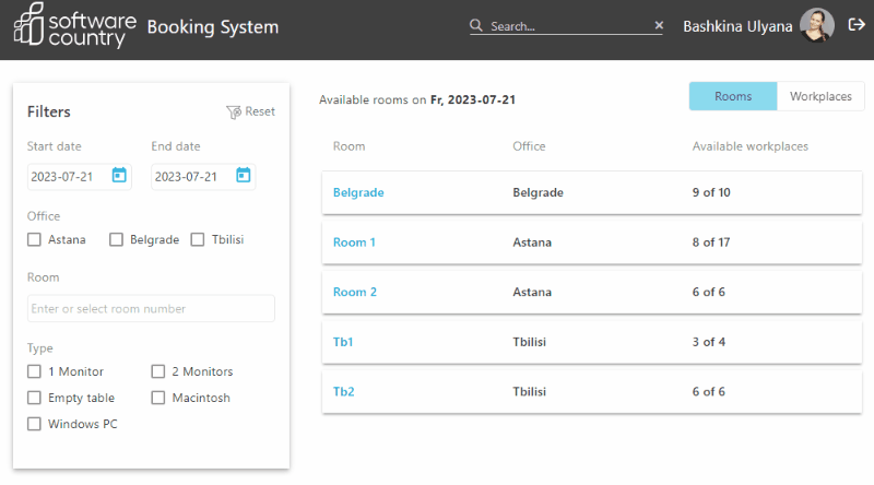 See real-time desk availability 