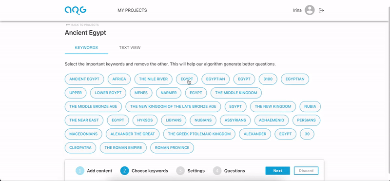 Step 2. Choose keywords