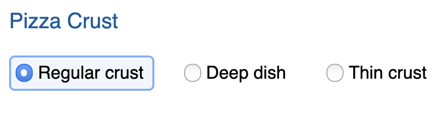 An example of radio button group
